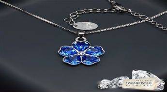 Kulons "Safīra Zieds (Sapphire)" ar Swarovski™ kristāliem