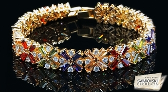 Невозможно пройти мимо! Позолоченный браслет "Цветок Принцессы" с Австрийкими кристаллами Swarovski Elements™ со скидкой 50%!