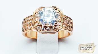 Запоминающееся и очень красивое кольцо с кристаллами Swarovski Elements™ со скидкой 50%!