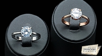 Классическая красота! Элегантное кольцо с классическим дизайном, украшенное кристаллом Swarovski™.