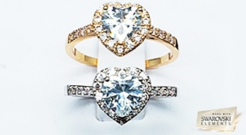 Самое романтичное кольцо года с кристаллами Swarovski™. Великолепный подарок для любимой второй половинки!