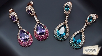 Прекрасные серьги с кристаллами Swarovski Elements™ удивительного цвета для самых требовательных и переменчивых леди!