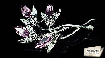 Позолоченная брошь с разноцветными кристаллами “Волшебное Великолепие Виолет” с кристаллами Swarovski Elements™ золотого цвета.