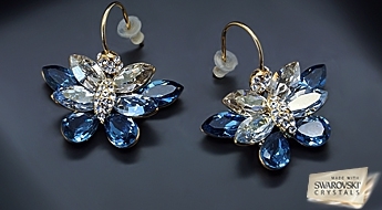 Изящные позолоченные серьги “Сказочный Мотылёк” с кристаллами Swarovski™ по ознакомительной цене!