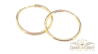 Золотые серьги “Меган” (585-ая проба) в виде кольца по ознакомительной цене!