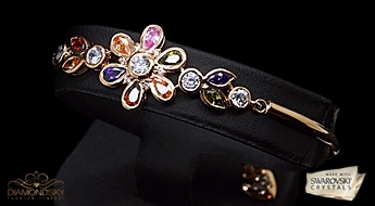 Позолоченный браслет "Цветок Жизни" с ярким дизайном из кристаллов Swarovski™.