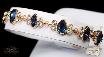 Яркий позолоченный браслет “Астеро” с ярким дизайном из сверкающих кристаллов Swarovski™.