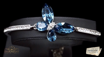 Изящный позолоченный браслет “Сказочный Мотылёк III” с кристаллами Swarovski™ по ознакомительной цене!