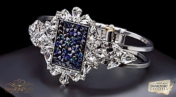 Эксклюзивный дизайн! Шикарный позолоченный браслет “Кристальная Мозаика” с кристаллами Swarovski ™.