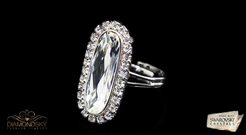 Шикарное позолоченное кольцо “Амина” с кристаллами Swarovski™ по ознакомительной цене!