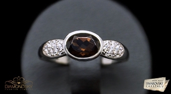 Серебряное кольцо “Свет Кварца” (925-ая проба) с натуральным дымчатым кварцом весом 1.16 карата.
