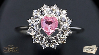 Кольцо “Юное Сердце II” с нежным дизайном и кристаллами Swarovski™ со скидкой 50%!