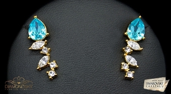 Элегантные позолоченные серьги “Мечта” с оригинальными Австрийскими кристаллами Swarovski™.