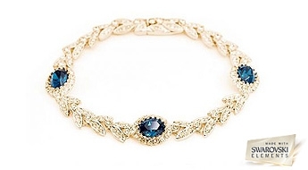 Элегантный браслет „Тайна Востока ” с классическим дизайном и кристаллами глубокого синего цвета Swarovski Elements™.
