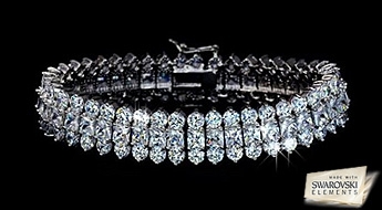 Обворажительно красивый браслет "Герда", выполненный в классическом стиле и украшенный множеством прозрачных кристаллов Swarovski Elements™.