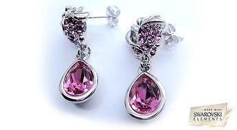 Привлекающие внимание серьги “Винтаж” с очаровательными розовыми кристаллами Swarovski Elements™.