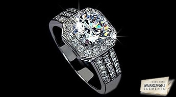 Запоминающееся и очень красивое кольцо с кристаллами Swarovski Elements™ со скидкой 50%!