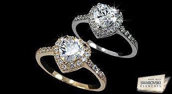 Самое романтичное кольцо года с кристаллами Swarovski Elements™. Великолепный подарок для любимой второй половинки!