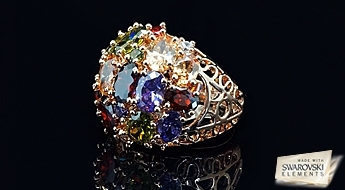 Яркое и романтичное кольцо “Летний День” с кристаллами Swarovski Elements™ по ознакомительной цене!