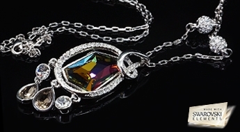 Яркий позолоченный кулон с уникальным дизайном и кристаллами Swarovski Elements™ со скидкой 50%!