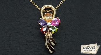 Амулет "Цветок Жизни" с египетским дизайном и кристаллами Swarovski Elements™, символизирующий "жизнь".