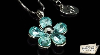 Романтичный кулон “Майский Цветок” с ярко-голубыми кристаллами Swarovski Elements™ по ознакомительной цене!
