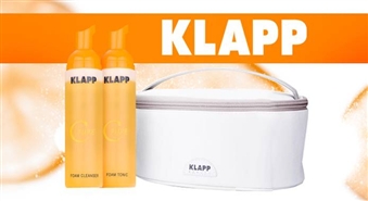 58% atlaide komplektam KLAPP C Pure: attīrošās putas (50ml) + toniks (50ml) + elegantā kosmētikas somiņa!