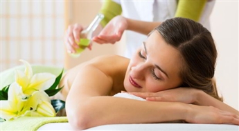 Antistresa masāža visam ķermenim ar  lavandas vai apelsīna aroma eļļām + galvas masāža + gaismas terapija