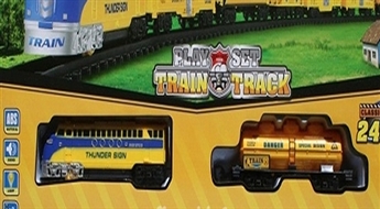 No 7.15Ls/10.17€ par rotaļu vilcieniņiem "Train Track" ar staciju, vagoniņiem un sliedēm! Tava bērna priekam!