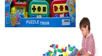 14.10Ls/20.06€ par bērnu attīstošo rotaļlietu - krāsaino vilcieniņu "Puzzle Train" ar 3 vagoniem un klucīšiem!