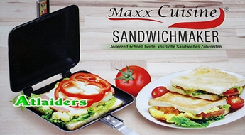Самый вкусный завтрак без усилий! Удобный тостер "Maxx Cuisine" для приготовления бутербродов или жарки яиц - готовит прямо на поверхности плиты!