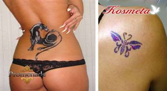 Tas ir stilīgi, droši un jautri! Aerogrāfiskais pagaidu tetovējums salonā "Kosmeta" ar 50% atlaidi, tikai par 2.50 Ls!