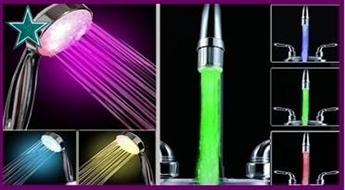 Daudzfunkcionālie LED uzgaļi ūdens krāna vai dušas izgaismošanai - 61% - LED uzgalis dušas klausulei