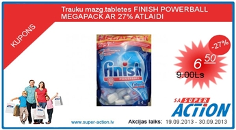 Trauku mazg.tabletes FINISH POWERBALL MEGAPACK AR 18% ATLAIDI