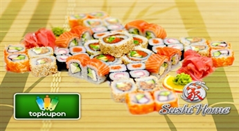 Garšīgs piedāvājums no "Sushi Home"! Tomodachi set  3 personām (45 gab.) ar 50% atlaidi!