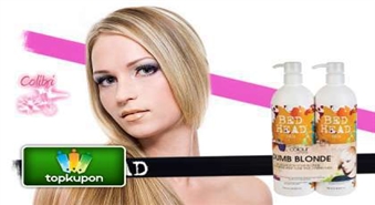 TIGI Bed Head Dumb Blonde mitrinošs šampūns + atjaunojošs balzāms ar atlaidi 48%! Tilpums 750 + 750 ml.
