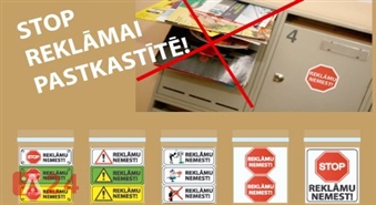 Pirmo reizi Latvijā pastkastīšu uzlīmes „STOP REKLĀMAI” ar 50 % atlaidi!!!