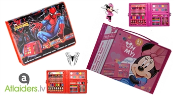 IZPĀRDOŠANA!!! Lieliska dāvana bērnam! Ērts un kompakts Spiderman vai Minnie zīmēšanas piederumu komplekts tikai par 5.99 EUR!