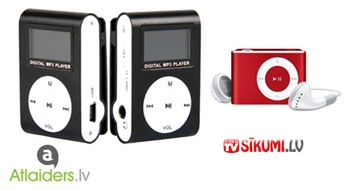 Kompakts un ērts mini MP3 atskaņotājs bez displeja VAI ar displeju! Cenas sākot ar 5.59 EUR!