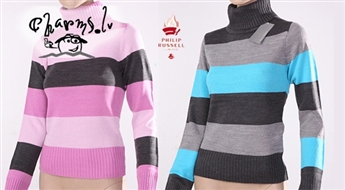 Zīmola Philip Russel svītraini sieviešu džemperi (XS-XL)