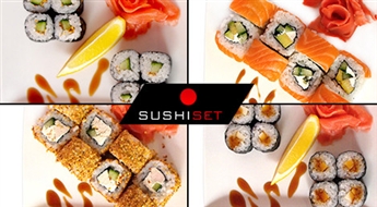Sushi Set: suši komplekts ar lasi, vistas fileju un Philadelphia sieru (4 veidi, 32 gabaliņi) - 50%