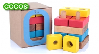 Развивающая деревянная игрушка "Башенка из кубиков"