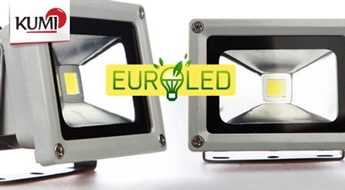 10W LED prožektors no EUROLED ekonomē līdz 90% apgaismojuma elektoenerģijas -57%