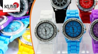 Модные женские кварцевые часы со стразами. Более 5 цветов на выбор -64%