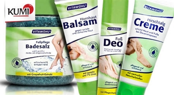 VITAWOHL kāju kopšānas līdzekļu kompleks: dezodorants, sāls, balzāms un krēms. Vācu kvalitāte -36%
