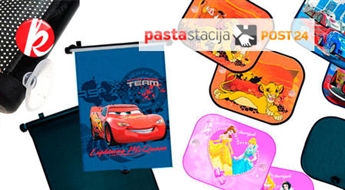 (Добавлены новые модели) Классические, черные или с анимацией Disney солнцезащитные шторки для авто от интернет-магазина "BērnuRati.lv". Немецкое качество! -50%