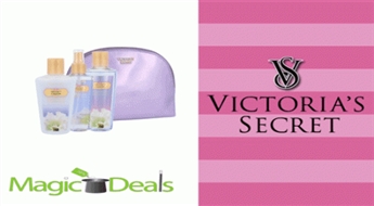 Komplekts Victoria's Secret Secret Charm: 125ml ķermeņa sprejs+ 125ml ķermeņa losjons+ 125ml dušas želeja+ kosmētikas somiņa.