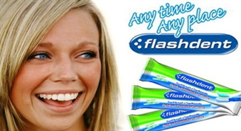 FLASHDENT zobu birste ar tajā iestrādātu gēla zobu pastu!