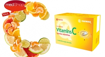 FARMAX: Vitamīns C ar mežrozīšu ekstraktu (60 kapsulas)