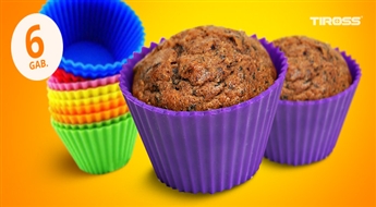 Готовь вкусные и красивые кексы! Силиконовые формочки для выпечки кексов и пирогов (6 шт.) всего за 2.10 Ls!